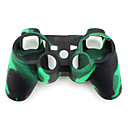 protection etui en silicone de camouflage de style pour ps3 controleur vert et noir