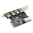 la vitesse super 5 Gbps pci-e expresse 4-Port Hub USB 3.0 controleur de carte