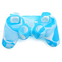 protection etui en silicone double campouleur pour ps3 controleur bleu et blanc