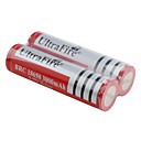 Batteries Li-ion Rechargeables 3000mAh UltraFire Protected BRC 18650 3.7V 2 Pieces Rouge