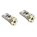 t10 8x1210 SMD LED blanche oule pour feux de signalisation canbus voiture 2-pack DC 12V