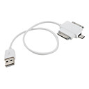 3-in-1 USB male 30 broches de pomme Galaxy Tab adatpor micro usb cable de charge et synchronisation