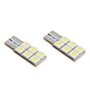 t10 6x5050 SMD LED blanche oule pour feux de signalisation canbus voiture 2-pack DC 12V