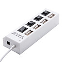 4-Port USB 2.0 Hub avec LED bleu clair blanc