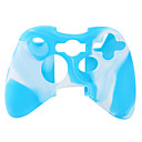 protection etui en silicone double campouleur pour Xbox 360 Controller blanc et bleu