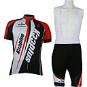 Kooplus Maillot Cyclisme Manches Courtes Cuissard  bretelles cyclisme Tenue de Cyclisme Rouge  Blanche