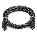 Cable Plaque Or 1080p HDMI V1.3 pour Xbox 360 et PS3 1.8m - Noir