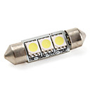 36mm 1W SMD 3x5050 60lm oule led blanc pour les de voiture 12V DC