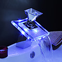 Mitigeur de Lavabo LED Campouleurs Variables Manche en Verre