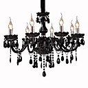 Lustre en Cristal Noir 8 ampoules