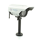 Solaire et batterie double camera de securite factice dalimentation avec eclairage LED clignotant et Antennes sans fil