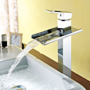 Mitigeur en laiton massif contemporaine robinet evier cascade salle de bain fini chrome