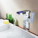 Campouleur mitigeur Changement LED robinet devier cascade salle de bain Tall-Chrome