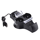 Quad Station de recharge pour manette sans fil PS3 et controleur de mouvement Noir