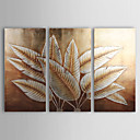 Peinture l huile realisee la main abstraite aux feuilles d or et d argent - Set de 3