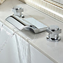 Finition contemporaine cascade chrome Robinet de baignoire