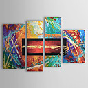 Peinture l huile realisee la main abstraite sur canevas tendu - Set de 4