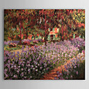 Peinture l huile realisee la main sur canevas tendu - Jardin aux Iris de Claude Monet