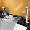 Contemporaine cascade generalisee Deux poignees Robinet de baignoire avec douche main Chrome