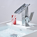 Mitigeur cascade contemporain de bains en laiton massif evier robinet chrome