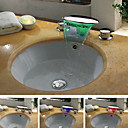 Contemporain Campouleur Finition chromee chute deau Changement de LED Robinet lavabo