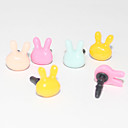 Tete de lapin adorable 35 mm en plastique anti-poussiere Prise ecouteurs pour iPhone et iPad