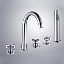 finition chromee robinet de baignoire en laiton avec douche main