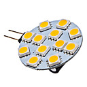 ampoule Spot LED Lumiere Blanche Chaude  G4 - 15 W - 12 x 5050 SMD - 70 LM - 2700K -12 V 