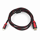 5m 15ft v1.3 rouge et black1080p HDMI male haute vitesse par cable HDMI norme mini cable HDMI male plaque or