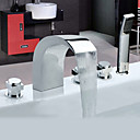 Chrome generalisees en acier inoxydable Robinets de baignoire de style contemporain avec robinet portable