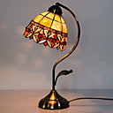 40W artistique Tiffany Le de table avec Floral Stained Glass Shade Arc Bras style