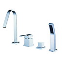 Contemporain Deux poignees en laiton generalisee Avec Handled baignoire-douche robinet Chef Chrome