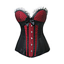 Noir et rouge satine Gothic Lolita Bustier Corset en dentelle