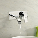 cascade robinet evier salle de bains contemporaine finition chromee