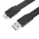 24 28 AWG superbe USB3.0 High Speed h Micro-B cable Rond Noir 1 m