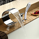 cascade contemporaine robinet de baignoire avec douche main - fini chrome