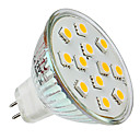 MR16 1.5W 150LM 12x5050SMD 2800-3300K lumiere Blanc chaud ampoule LED Spot 12V