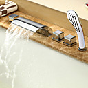 Robinet de baignoire Style contemporain cascade avec douche main - finition Chrome