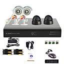 4 DVR systeme de videosurveillance de la Manche 2 camera exterieure Warterproof  2 Camera dome interieure PTZ Control