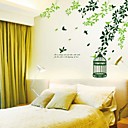 Feuilles vertes et sticker mural Birdcage