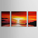 Peint la main Peinture l huile Sea de Paysage avec des Frame Set Stretched de 3 1306-LS0331