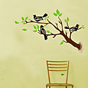 Trois oiseaux Noir Wall Sticker