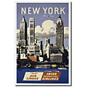 imprime toile vintage art trav ny Aer Lingus par collection vintage pomme avec cadre etire