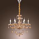 Lustre elegant Retro 6 lumieres bougie Ambre Cristal Feature