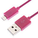 Micro USB vers USB male male rose rouge 1M