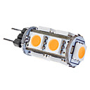 G4 1.5W 3000-3500K 100-120LM 9x5050SMD lumiere chaude les de la voiture LED blanches  12V DC 