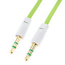 3.5mm male male Audio Connection cable plat de type Green 1.5m