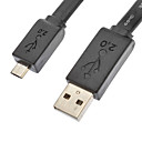 USB 2.0 male Micro USB 2.0 male cable plat de type Black 1.5M