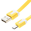 USB A male vers Micro USB male de type plat jaune 2M