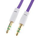 3.5mm male male Audio Cable de connexion de type plat Violet 1.5m